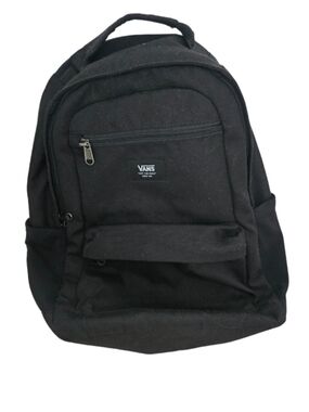 Vans Black Canvas Backpack with Front Zip Pocket